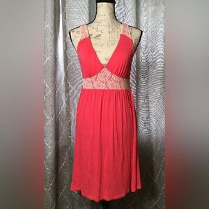 Soul Harmony Energy Women's Sleeveless V-Neck Dress w/ Crochet Trim - Size M